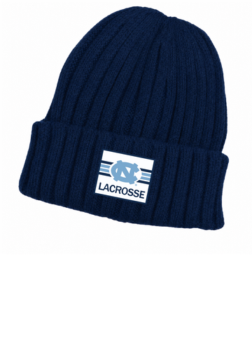 CABLE KNIT BEANIE - UNC LACROSSE