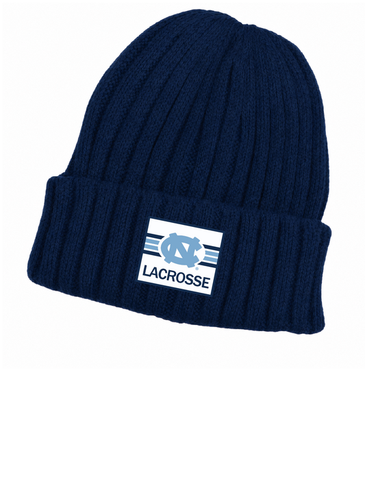 CABLE KNIT BEANIE - UNC LACROSSE